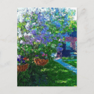 vika sjö lilac träd vykort