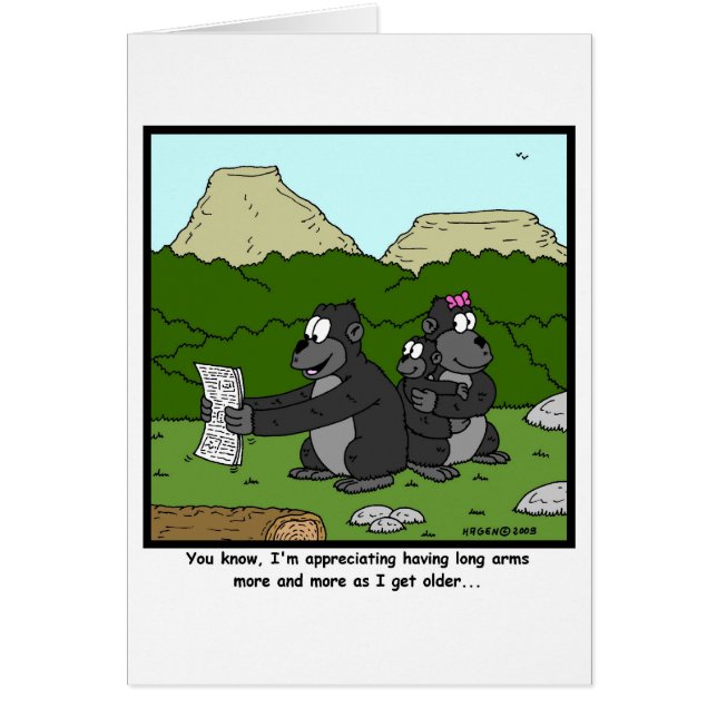 Vikande synförmåga: Gorillatecknad Hälsningskort (Framsidan)