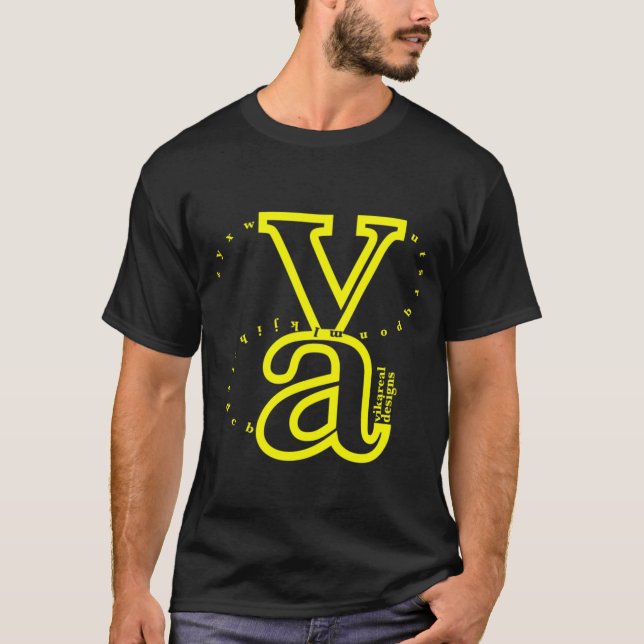 Vikareal alfabet (maize) t-shirt (Framsida)