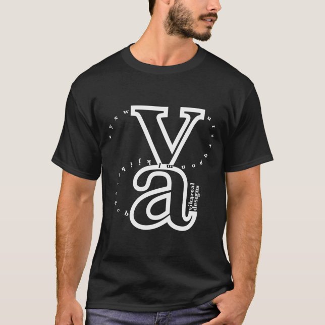 Vikareal alfabet (vit) tee (Framsida)