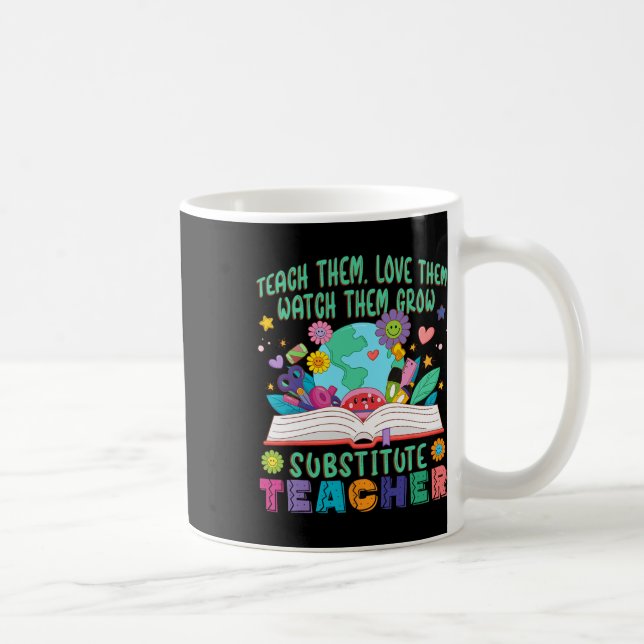 Vikarie Daisy Flower Lärare Klasslärare Kaffemugg (Höger)