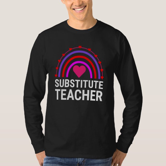 Vikarielärare Regnbåge Söta Lärare T Shirt (Framsida)