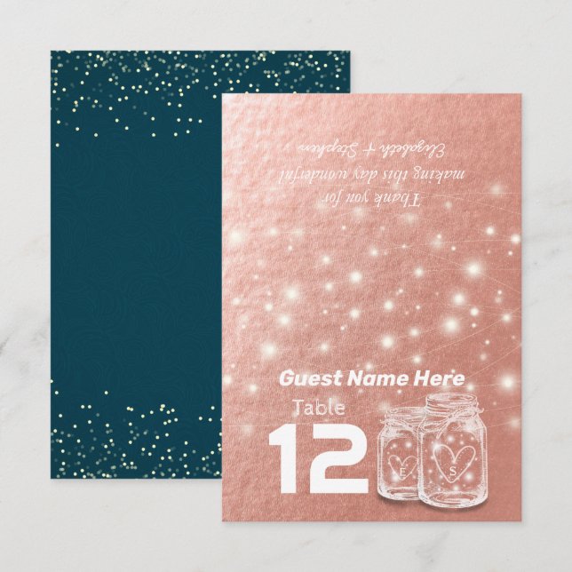 Vikbar Bordskort för Bröllopssits (Fram/baksida)