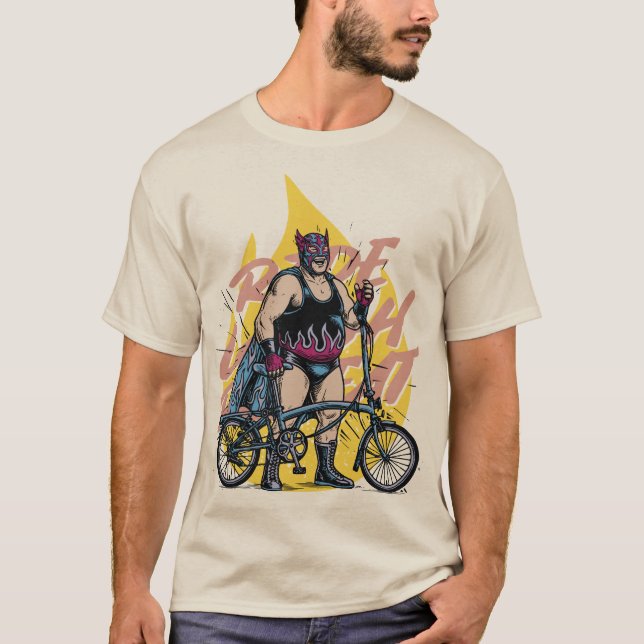 Vikbar cykel  t shirt (Framsida)