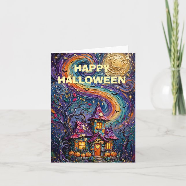Vikbar Halloween-hälsningskort Kort (Framsida)