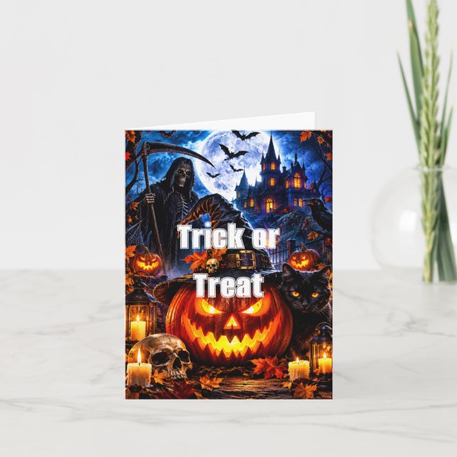 Vikbar Halloween-hälsningskort Kort (Framsida)