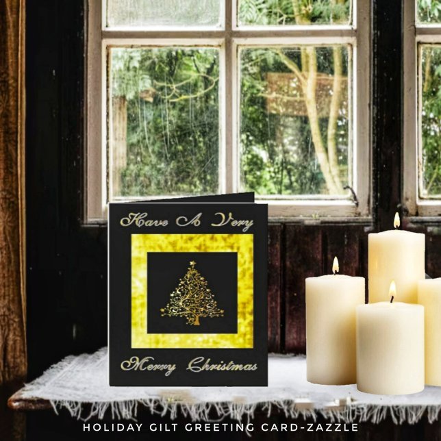 Vikbar julkort i guld kort (Skapare uppladdad)