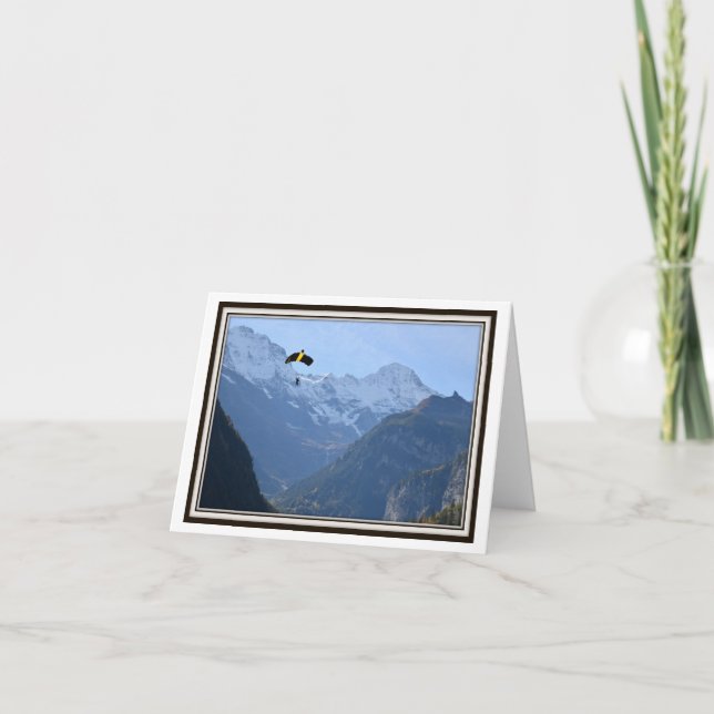 Vikbart gratulationskort – Fallskärmshoppning i Sc Kort (Framsida)