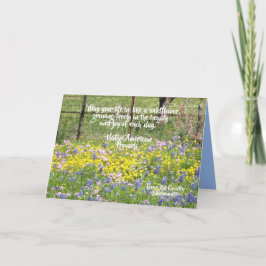 Vikd Välkomstkort Texas Wildflowers Citat Kort