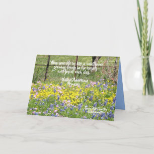 Vikd Välkomstkort Texas Wildflowers Citat Kort