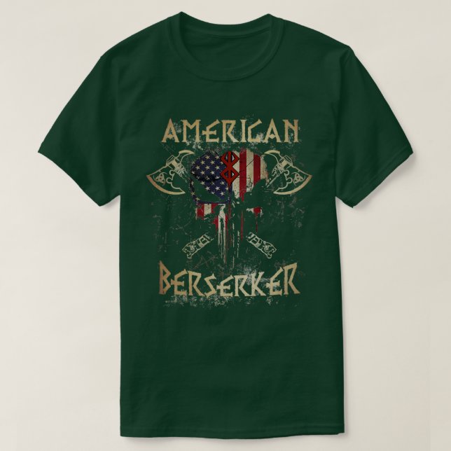 Viking American Berserker flagga T Shirt (Design framsida)