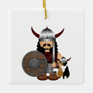 Viking and Cat Ornament