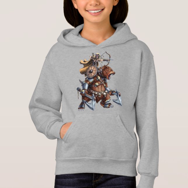Viking Archer Riding Krig Bear T Shirt (Framsida)