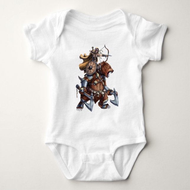 Viking Archer Riding Krig Bear T Shirt (Framsida)