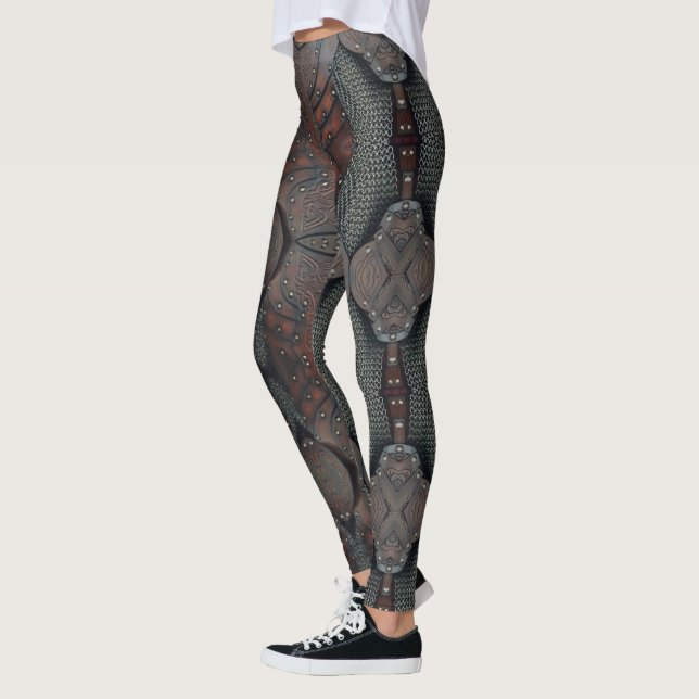 Viking Armor Abstract Design Leggings (Vänster)
