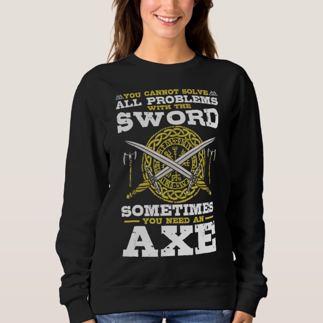 Viking Ax Battle Viking Norse Mythology T Shirt (Framsida)