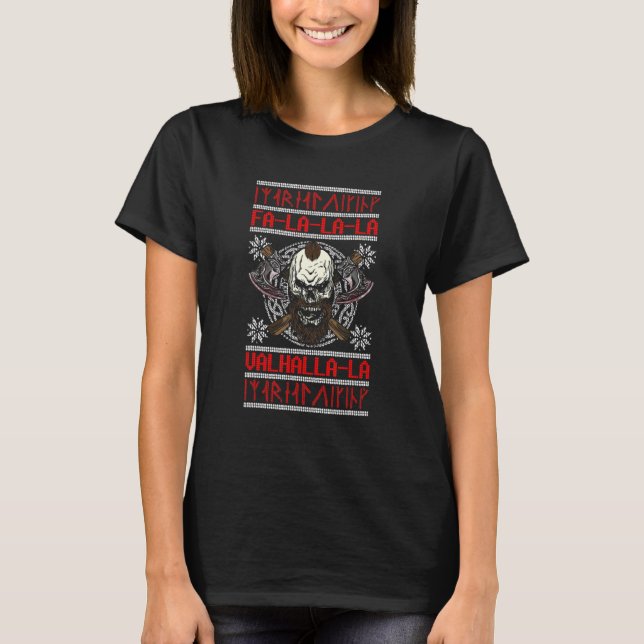 Viking Ax Fa La Valhalla La Ugly jul Swe T Shirt (Framsida)