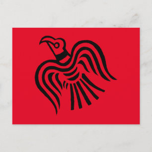 Viking Banner Raven Symbol Vykort
