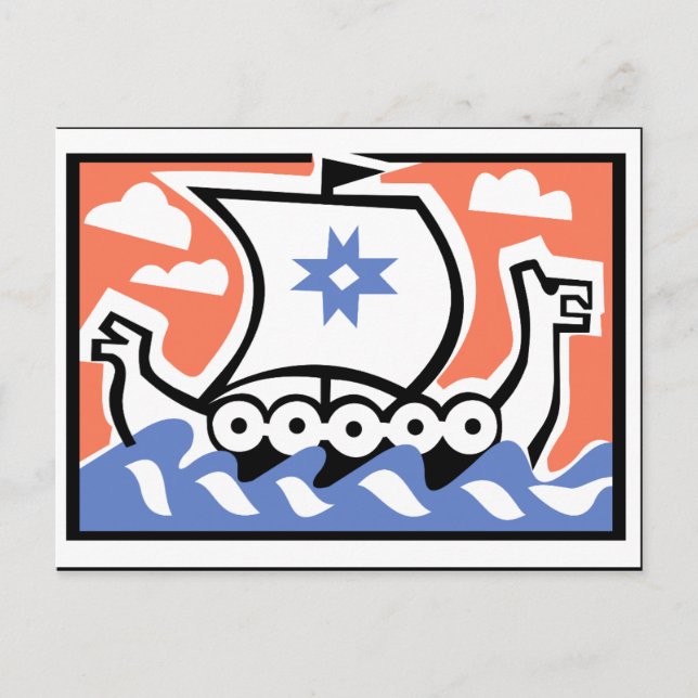 Viking barkass vykort (Framsida)