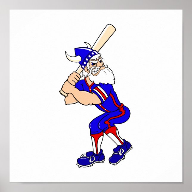 Viking Baseball Player Poster (Framsidan)