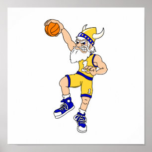 Viking basketball slam poster