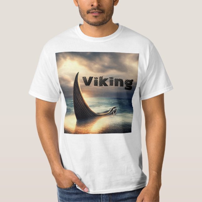 Viking-båt T Shirt (Framsida)
