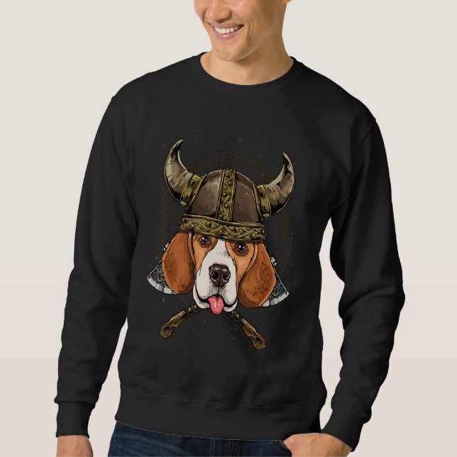 Viking Beagle Renaissance Norse Pagan Valhalla Pet Lång Ärmad Tröja (Framsida)