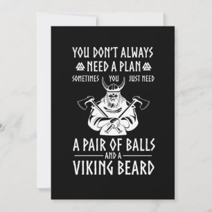 Viking Bearded Warrior Valhalla Ax Norse Mytholog Inbjudningar