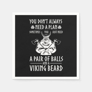 Viking Bearded Warrior Valhalla Ax Norse Mytholog Pappersservett