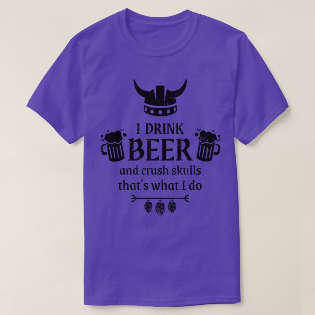Viking Beer Drinker Funny Satt T Shirt (Design framsida)