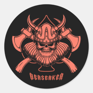 Viking Berserker Runt Klistermärke
