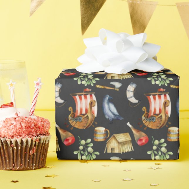 Viking Birthday Boys 1–7 | Gallionsmönster Presentpapper (Födelsedagsfest)