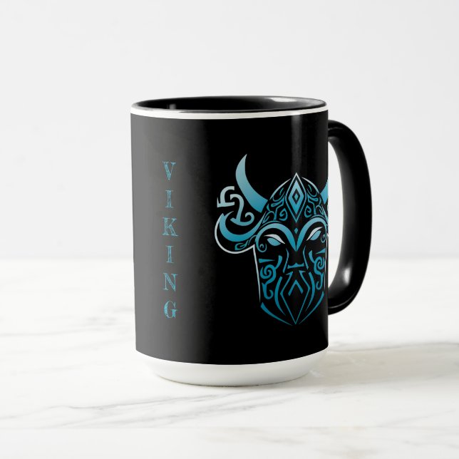 Viking, blå symbol, digital grafik mugg (Framsida höger)