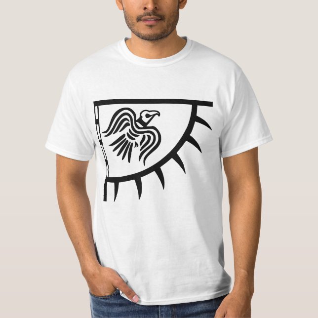 Viking Black Raven Flagga Banner T Shirt (Framsida)