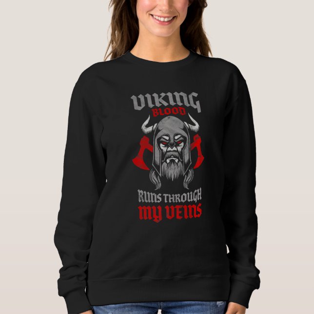 Viking Blood Springa genom min Veins Norse Mytholo T Shirt (Framsida)