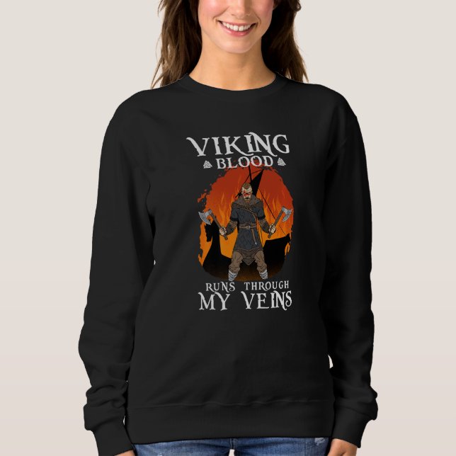 Viking Blood Springa genom mina Veins I Valhalla V T Shirt (Framsida)