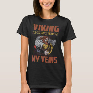 Viking Blood Springa genom mina Veins Odin Norse T Shirt