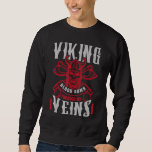Viking Blood Springa genom mina Veins Pagan Scandi Lång Ärmad Tröja
