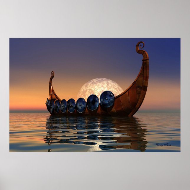 VIKING BOAT 2 CANVAS POSTER (Framsidan)