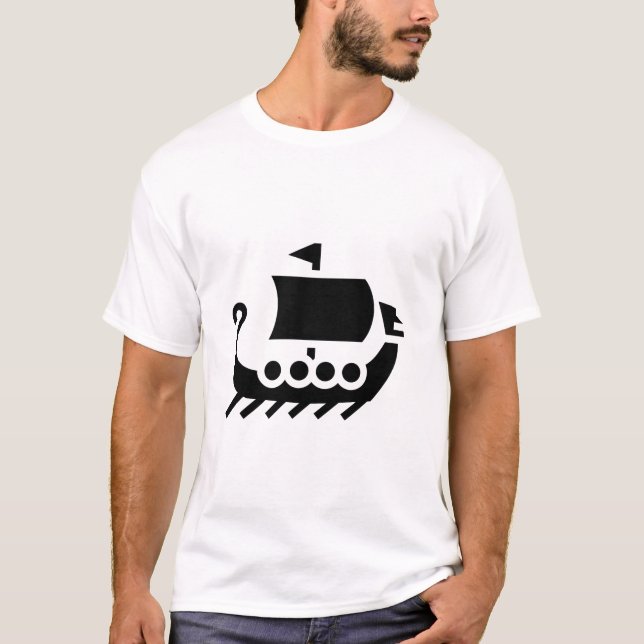 Viking Boat T Shirt (Framsida)