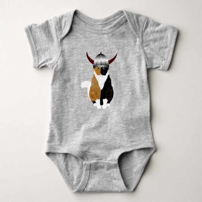 Viking Cat Baby Bodykostym T Shirt (Framsida)