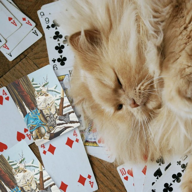 Viking Cat Blue Dragon Casinokort (Skapare uppladdad)