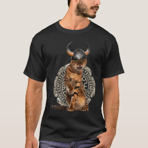 Viking Cat Valhalla Norse Warrior T Shirt