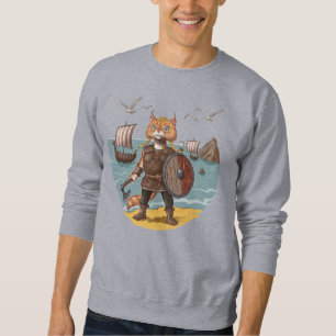 Viking Cat Warrior Lång Ärmad Tröja