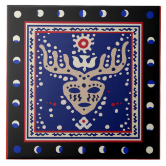 Viking Celestial Shaman Ceramic Tile Kakelplatta