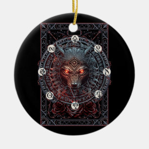 Viking Celtic Fenrir Varg Brand Norse Mythology Wo Julgransprydnad Keramik