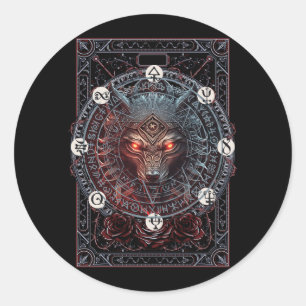 Viking Celtic Fenrir Varg Brand Norse Mythology Wo Runt Klistermärke