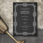 Viking Celtic Gamer Bröllop Inbjudningar<br><div class="desc">De här bröllopsinbjudningarna kommer att gå perfekt till päls och drickshorn vid bröllop-festen. Med keltisk eller norsk design och text i runik på läderliknande texturerad bakgrund. Perfekt för ditt medeltida bröllop eller Viking bröllop. Beställ dina utskrivna inbjudningar och party eller ladda ned dina digitala inbjudningar nu för en dag som...</div>