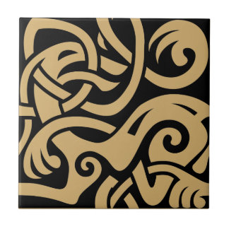Viking Celtic Intertwining Animal Mönster Kakelplatta