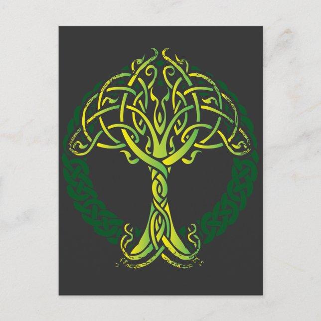 Viking Celtic Knotwork Livets träd Vykort (Framsida)